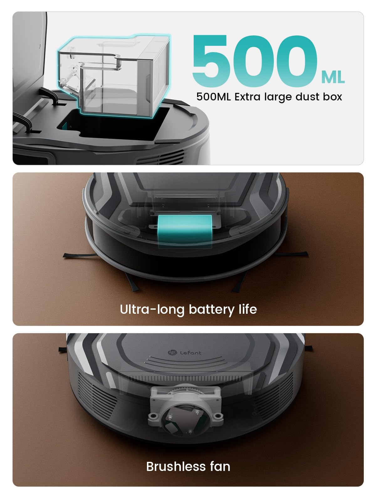 Lefant M210Pro Robot Vacuum Cleaner, 6 Cleaning Modes, 200 Mins Runtime, 4000Pa Suction, SmartSense Technology, Multi-Surface Cleaning, Ideal for Pet Hair and Hard Floor 🍁 All In One Marketplace Canada