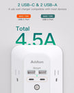 Power Bar, USB Wall Charger Surge Protector 5 Outlet Extender with 4 USB Charging Ports (2 USB C), Multi Plug Outlet, 3-Sided 1800J Power Strip Outlets Splitter Wall Plug Adapter for Home Office Dorm 🍁 All In One Marketplace Canada
