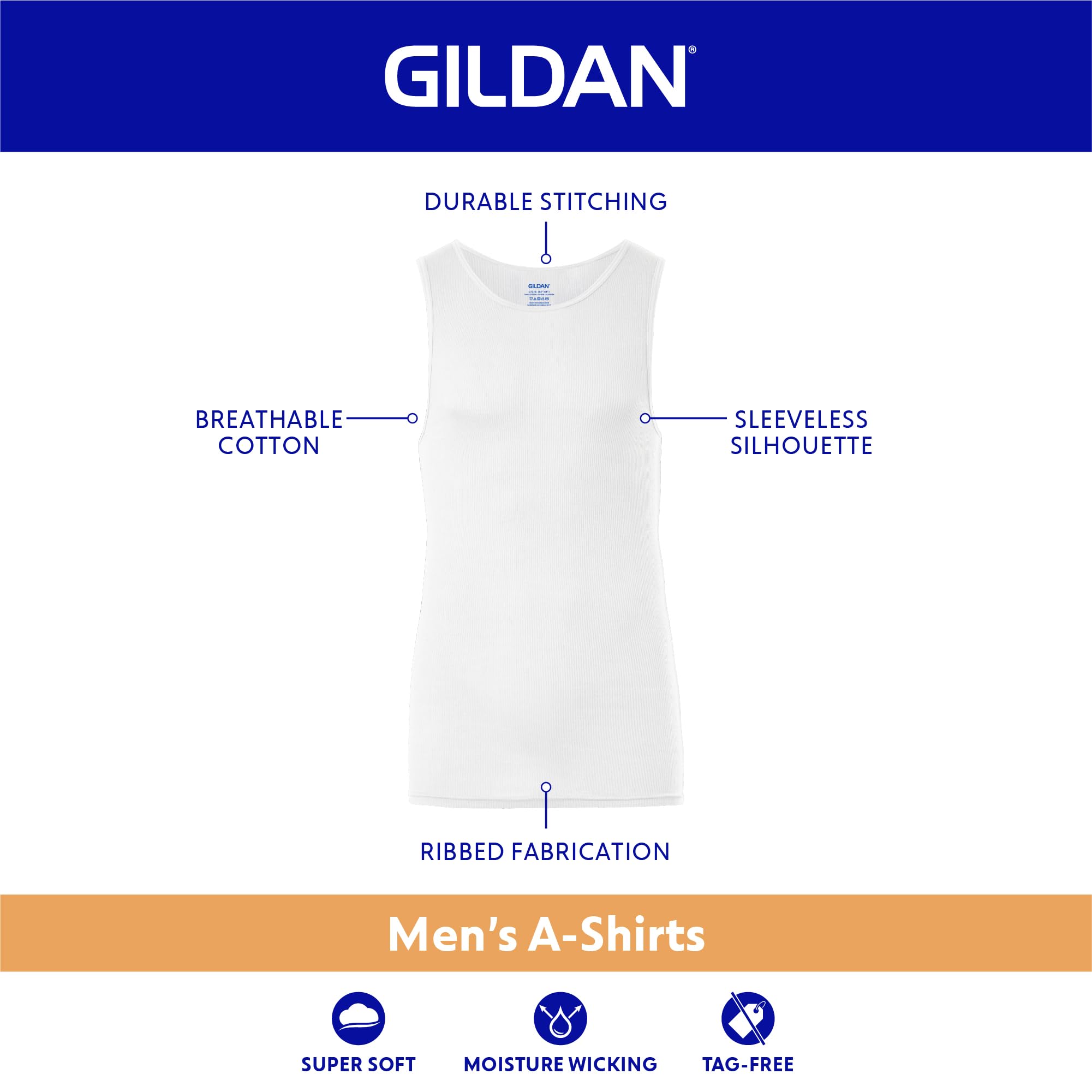 Gildan Men's A-Shirts Tanks Multipack, Black (6 Pack), X-Large 🍁 All In One Marketplace Canada