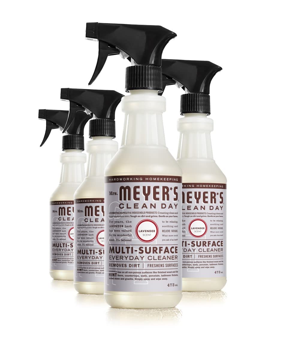 Mrs. Meyer's Clean Day Multi-Surface Cleaner Spray, All-Purpose Cleaner Solution for Home & Kitchen, Lavender Scent, 473 ml Spray Bottles, 4 Pack 🍁 All In One Marketplace Canada