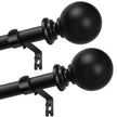 2 Pack Curtain rod for Windows 48 to 84 Inch, 5/8 Inch Small Matte Black Outdoor adjustable Curtain Rods with brackets for Bedroom, Bathroom, Living room, Kitchen, Patio, cafe 🍁 All In One Marketplace Canada