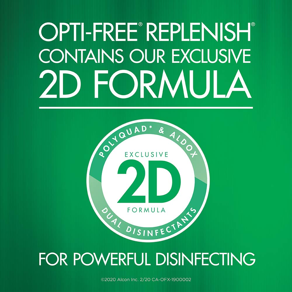 OPTI-FREE® Replenish Twin Pack, Multipurpose Contact Lens Solution, 2 x 300 mL 🍁 All In One Marketplace Canada