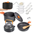 OVERMONT 14 PCS Camping Cookware Outdoor Kitchen Set, Aluminum Portable Kettle Pots and Pans for Camping Hiking and Picnic for 1-3 Person 🍁 All In One Marketplace Canada