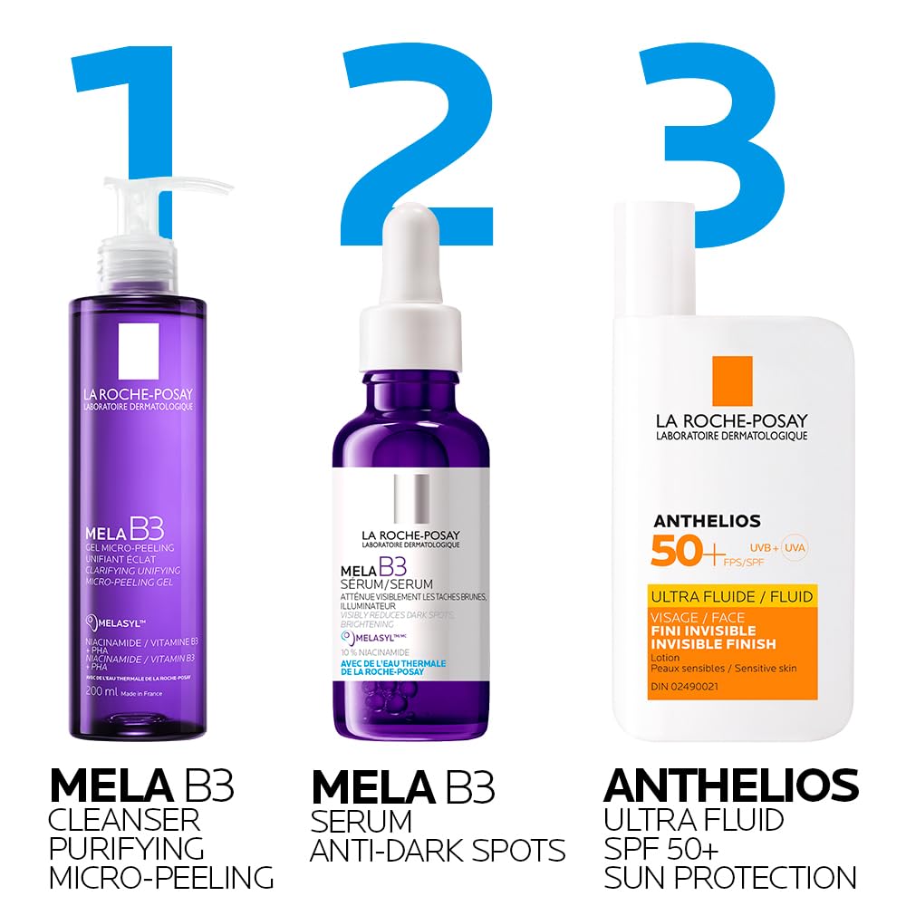 La Roche-Posay Purifying Face Wash, Mela B3 Anti-Aging Micro-Peeling Facial Cleanser with Melasyl & Niacinamide, Purifies & Cleanses Skin without Drying. Dermatologist Recommended, 200mL 🍁 All In One Marketplace Canada