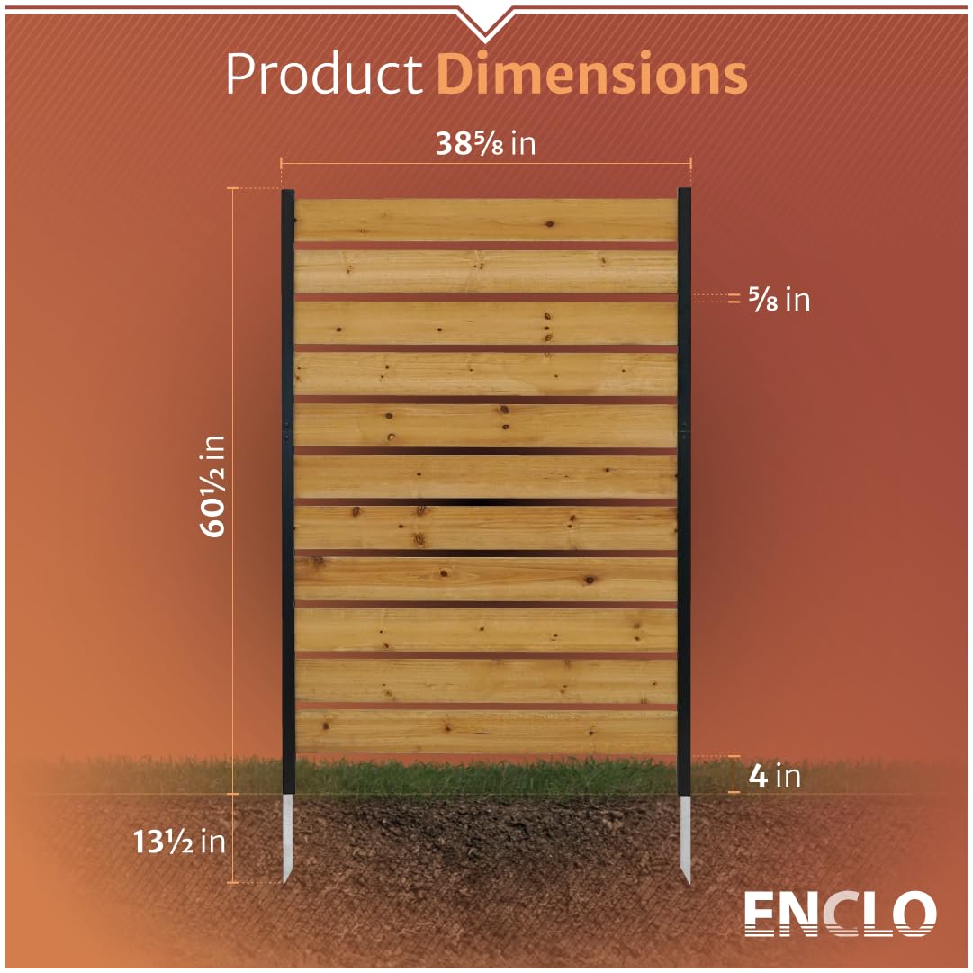5ft H x 3.2ft W (1 Panel) No Dig Enclo Concord Cedar Wood Privacy Screen, Great to Hide Trash Cans, Decorative Patio Privacy Screen, Outdoor Fence, Air Conditioner Fence, EC18022 🍁 All In One Marketplace Canada