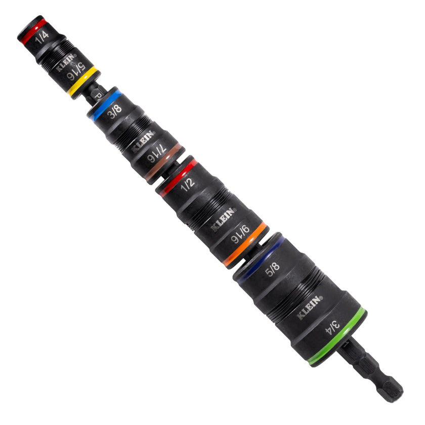 Klein Tools 32934 Impact Driver, 9-in-1 SAE Impact Socket Set, 4 Flip Sockets with 1/4, 5/16, 3/8, 7/16, 1/2, 9/16, 5/8, and 3/4-Inch Nut Driver Sizes with Bit Holder, 6-1/2-Inch Shaft 🍁 All In One Marketplace Canada