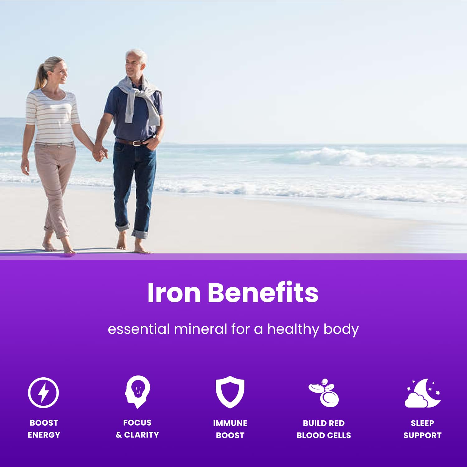 Iron Gummies with Vitamin C | 10mg Iron Per Gummy | Iron Supplements for Women & Men | Vegan Gummies | Blood Cell Formation Support | Energy, Focus, Immune Support | Vegan & Non-GMO (1) 🍁 All In One Marketplace Canada