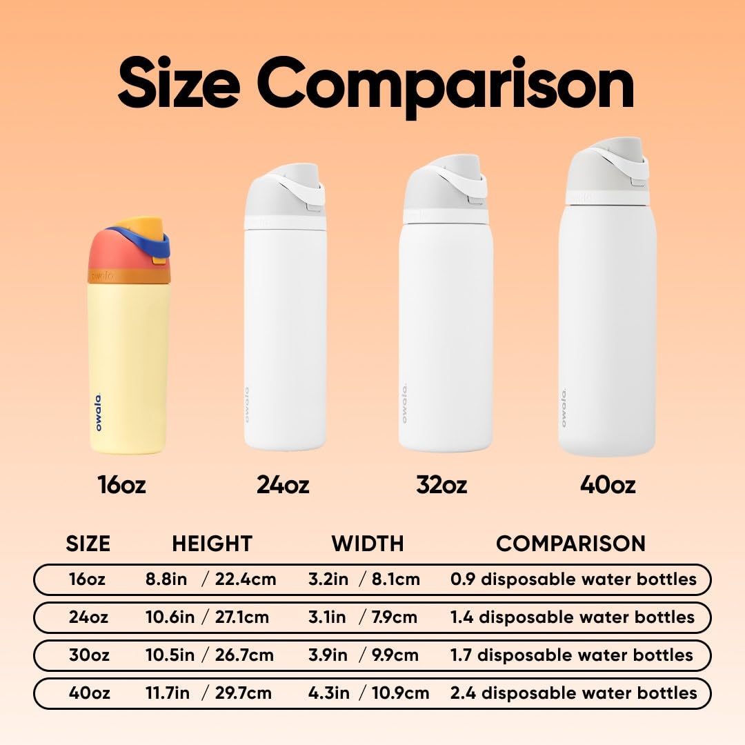 Owala Kids FreeSip Insulated Stainless Steel Water Bottle with Straw, BPA-Free Sports Water Bottle, Great for Travel, 16 oz, Misty Horizon 🍁 All In One Marketplace Canada