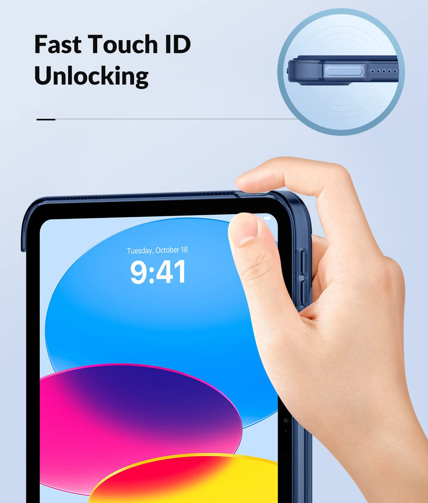 MoKo Case for New iPad (A16) 11th Generation 2025/ 10th Generation 2022, iPad 11 inch/ 10.9 inch Case with Soft TPU Translucent Frosted Back Cover, Auto Wake/Sleep, Support Touch ID,Navy Blue 🍁 All In One Marketplace Canada