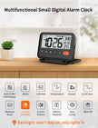 MeesMeek Digital Travel Alarm Clock: Small Bedside LCD Clock with Date Temperature Snooze Backlight 12/24H Weekend Mode and 2 Volume, Desk Clock for Kids Office Bedroom, Battery Included (Black) 🍁 All In One Marketplace Canada
