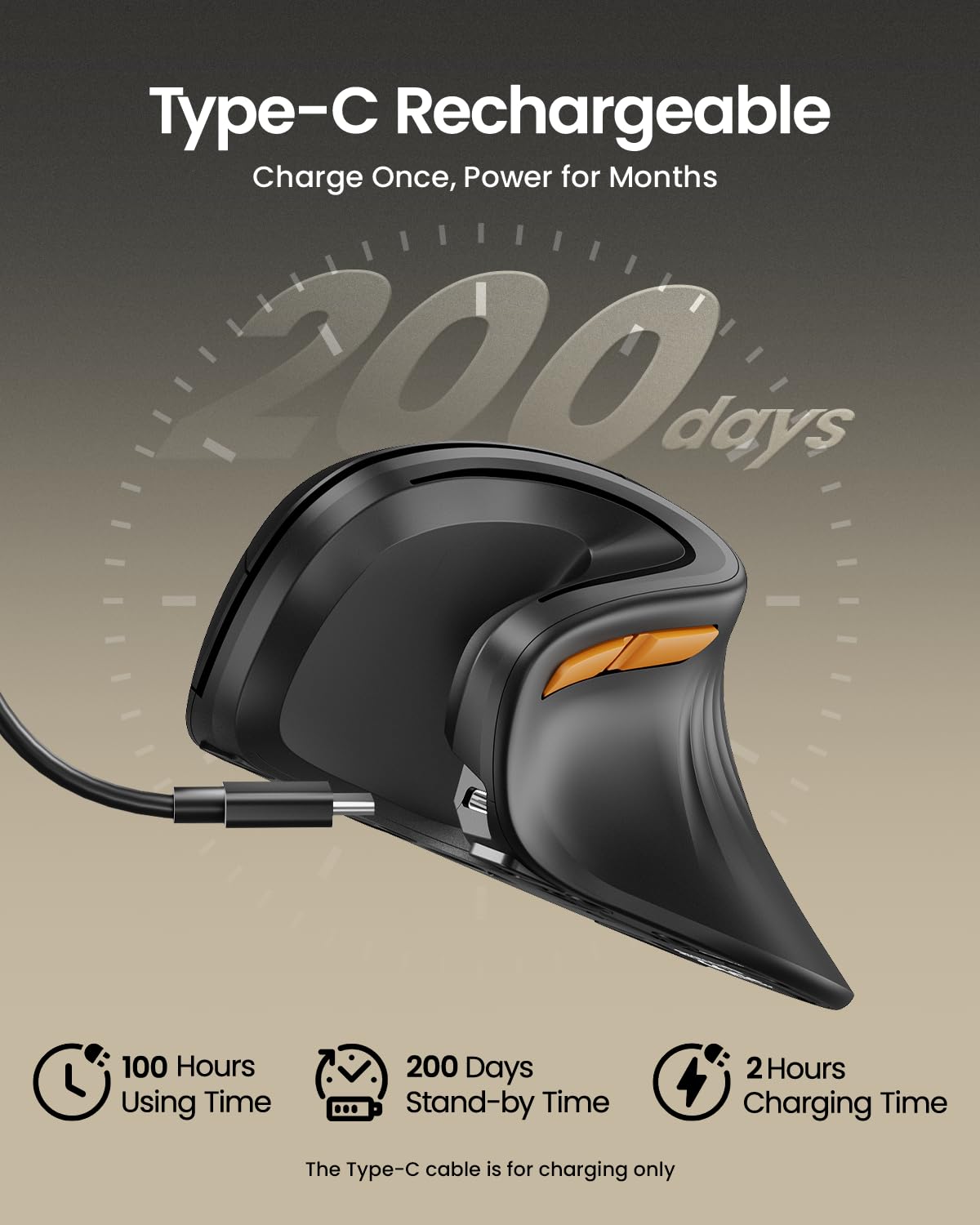 ProtoArc Ergonomic Vertical Mouse, EM11 NL Bluetooth Mouse Wireless Rechargeable Mice with 3 Devices (Bluetooth or USB), Vertical Wireless Mouse for Computer, iPad, Mac, Windows (Black) 🍁 All In One Marketplace Canada