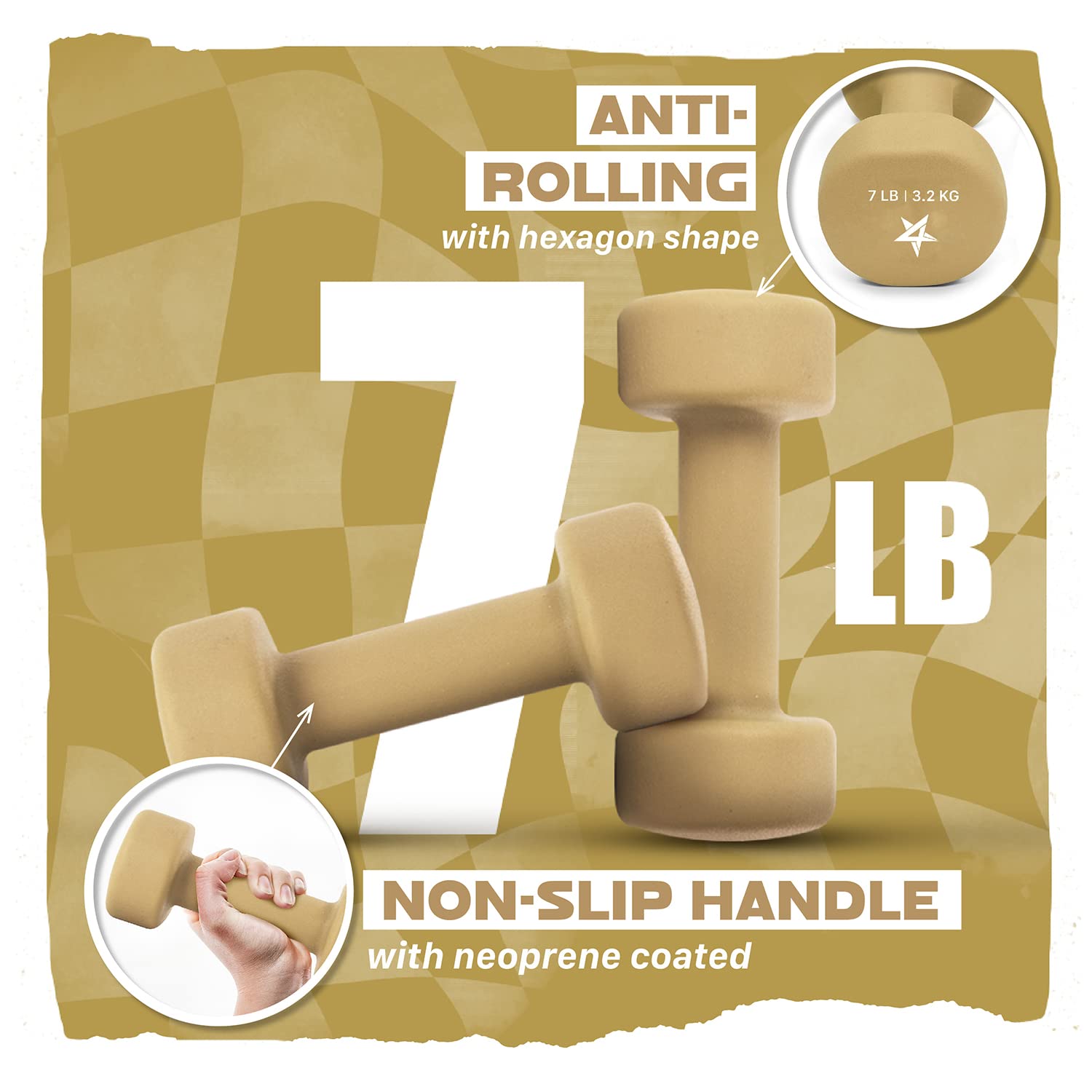 Yes4All Dumbbell Neoprene, poids et haltere, Weight Set, Hand Weights for Women, Dumbbells Pair, Free Weights (C. Gray - 7lbs) 🍁 All In One Marketplace Canada