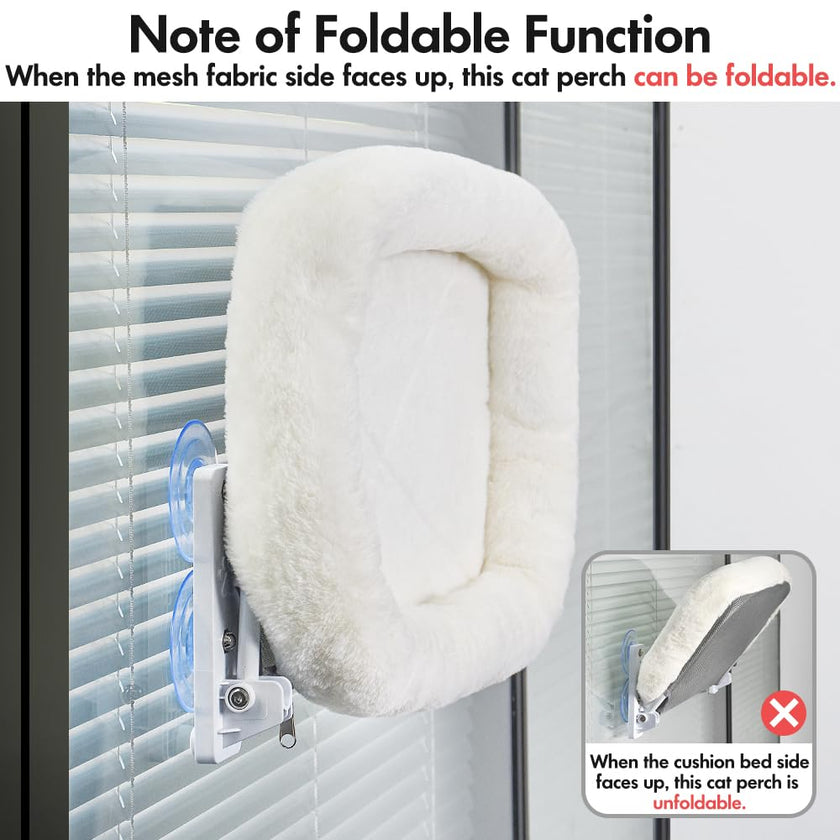 AMOSIJOY Cordless Cat Window Perch, Cat Hammock for Window with 4 Strong Suction Cups, Solid Metal Frame and Soft Cover, Foldable Cat Beds for Indoor Cats… 🍁 All In One Marketplace Canada