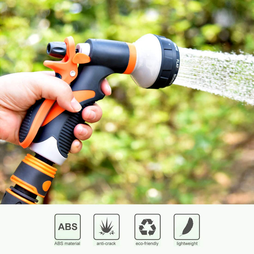 Forthcan Garden Hose Nozzle - 2 Pack Hand Sprayer With 8 Patterns for Watering, Car Wash, Cleaning and Showering Dogs & Pets (Orange) 🍁 All In One Marketplace Canada