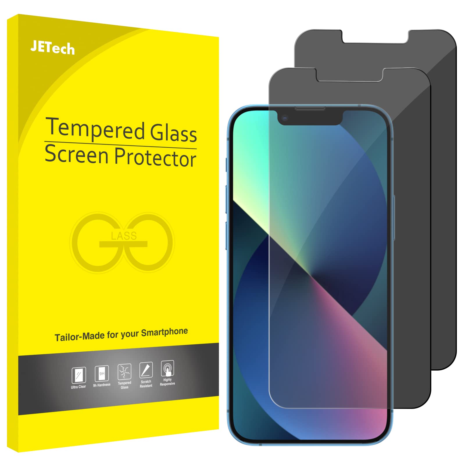 JETech Privacy Screen Protector for iPhone 17e (2026) / iPhone 16e / iPhone 13/13 Pro, Anti Spy Tempered Glass Film, 6.1-Inch Display, 2-Pack 🍁 All In One Marketplace Canada