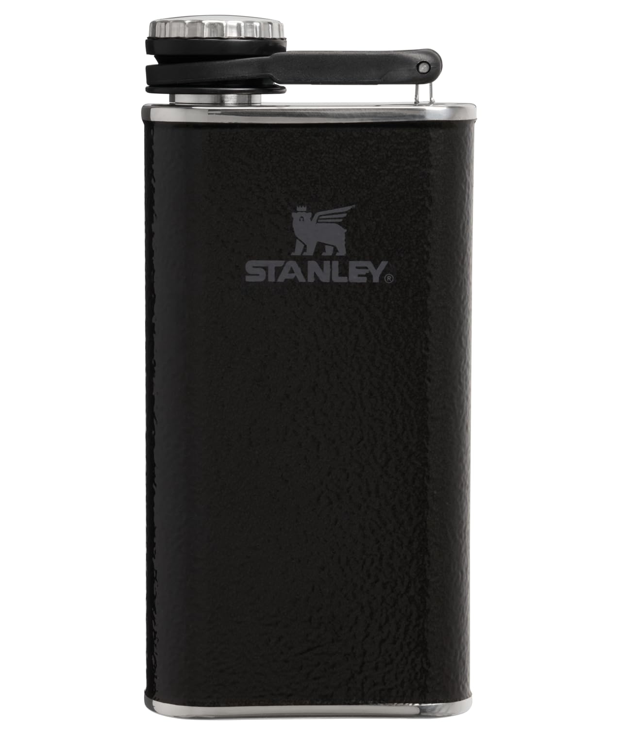 Stanley Classic Easy Fill Wide Mouth Flask 8 oz | Leakproof Hip Flask | Hinge Connected Never Lose Cap | Insulated Stainless Steel Liquor Container | BPA-Free | Hammertone Black 🍁 All In One Marketplace Canada