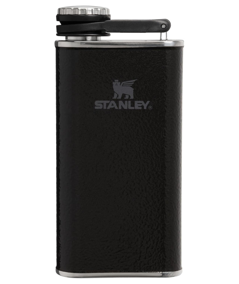 Stanley Classic Easy Fill Wide Mouth Flask 8 oz | Leakproof Hip Flask | Hinge Connected Never Lose Cap | Insulated Stainless Steel Liquor Container | BPA-Free | Hammertone Black 🍁 All In One Marketplace Canada