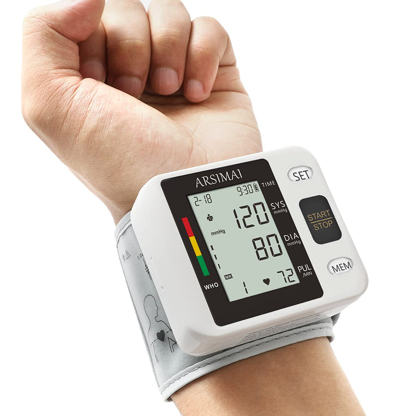 Blood Pressure Monitor - Wrist Accurate Automatic High Blood Pressure Monitors Portable LCD Screen with Storage Case and Adjustable Cuff Powered by Battery -Black 🍁 All In One Marketplace Canada