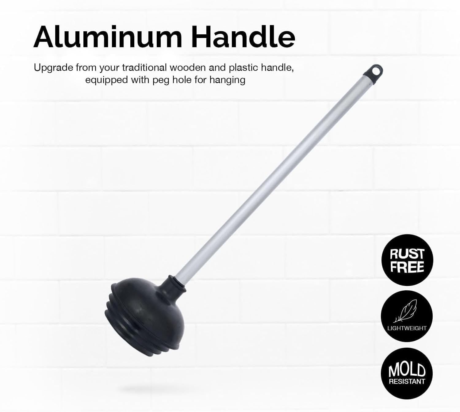 NEIKO 60166A Toilet Plunger with Patented All-Angle Design, Heavy-Duty Toilet Bowl Plunger with Aluminum Handle, Bathroom Necessity, Black, 1-Pack 🍁 All In One Marketplace Canada
