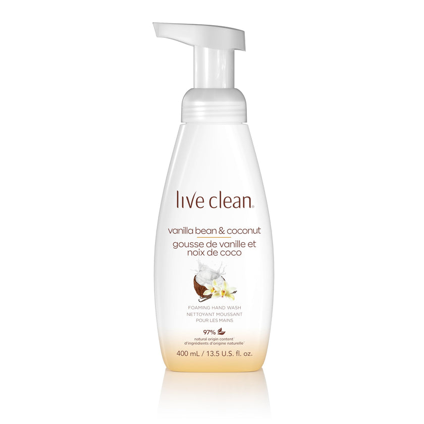 Live Clean Foaming Hand Wash, Vanilla Bean & Coconut, 400 mL, 4 Count 🍁 All In One Marketplace Canada