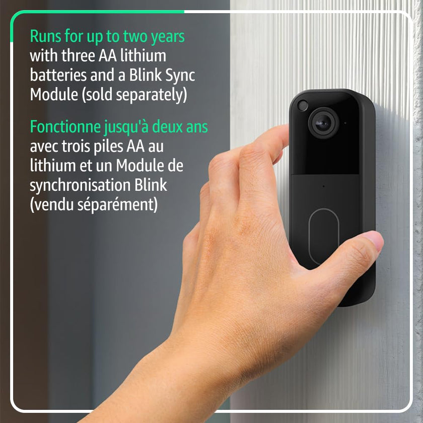 Blink Video Doorbell – Head-to-toe HD view, two-year battery life, and simple setup. Required Sync Module not included – Add-On (Black) 🍁 All In One Marketplace Canada