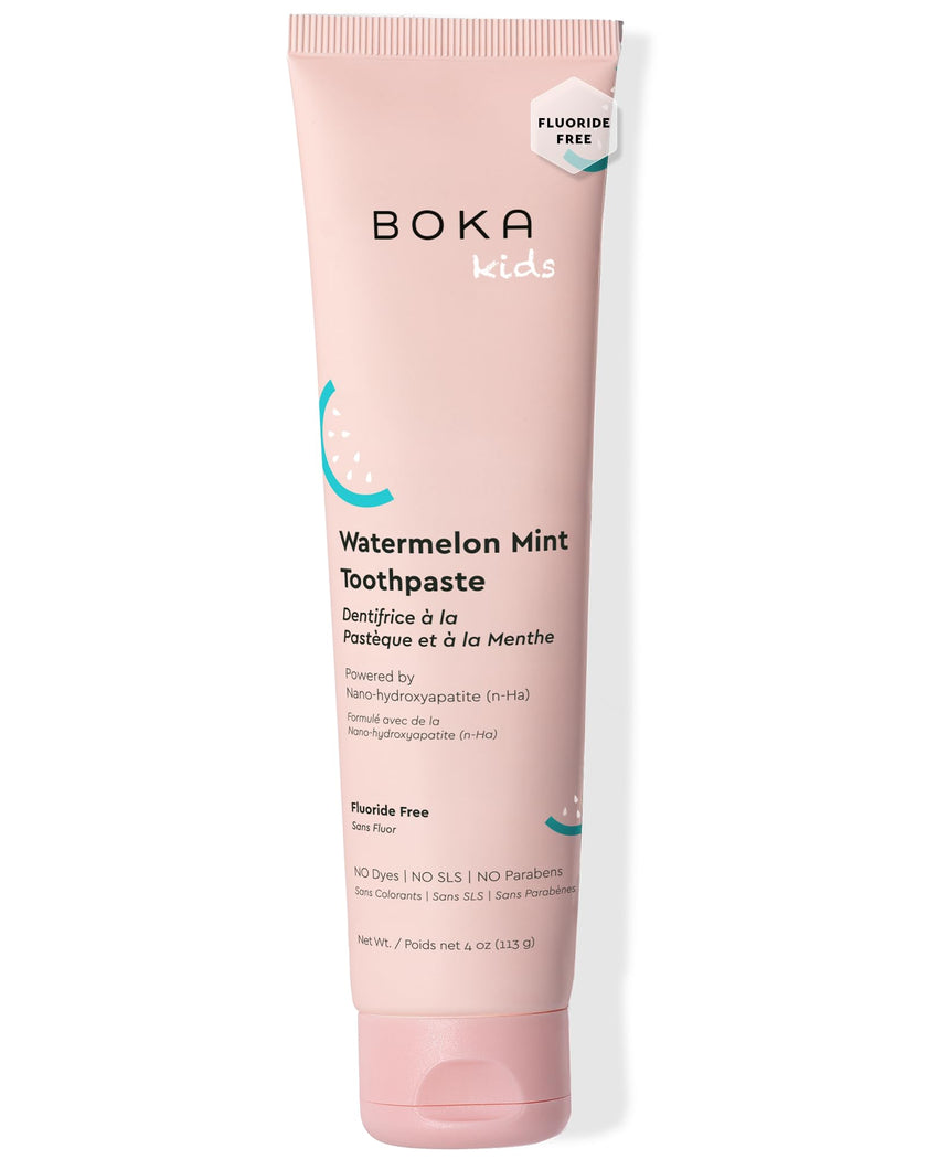 Boka Fluoride Free Toothpaste, Nano Hydroxyapatite, Training Toothpaste - Watermelon Mint Flavor, 4 Fl Oz (113g) 1Pk 🍁 All In One Marketplace Canada