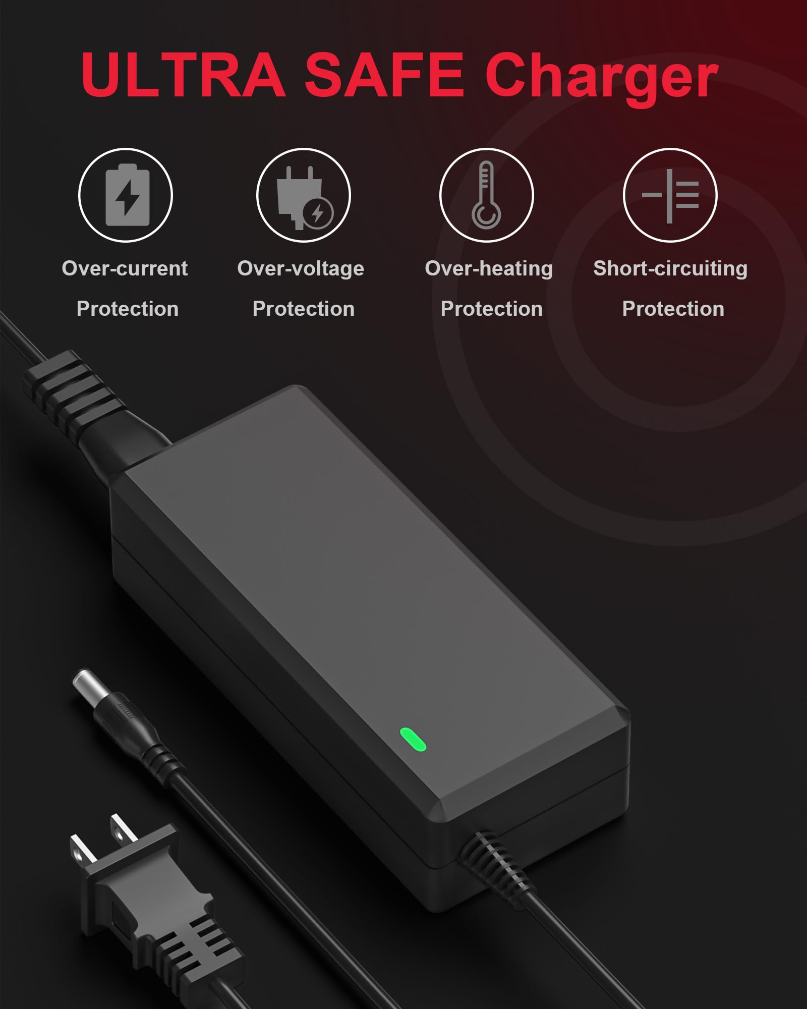 42V 2A Electric Scooter Charger for GOTRAX GXL V2,G2,G3,G4,Hiboy S2 Pro,Jetson Bolt/Bolt Pro/Adventure/Metro/Journey/LX10/ J5/J8 Bikes 🍁 All In One Marketplace Canada