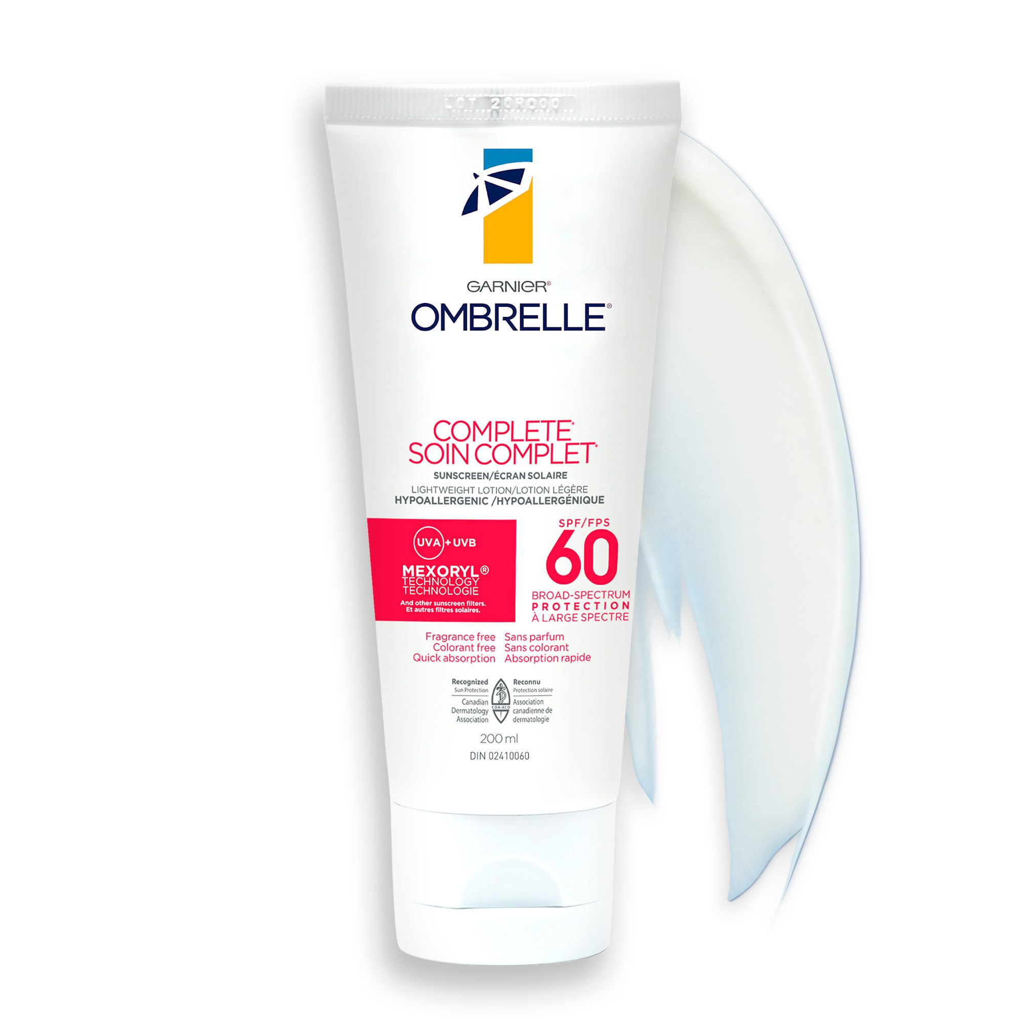 Garnier Ombrelle Complete Sunscreen Lotion, SPF 60, For Body and Face, Very High Broad Spectrum Advanced UVA/UVB Protection, Non-Greasy, Water Resistant, Hypoallergenic, Non-Comedogenic, 200ml 🍁 All In One Marketplace Canada
