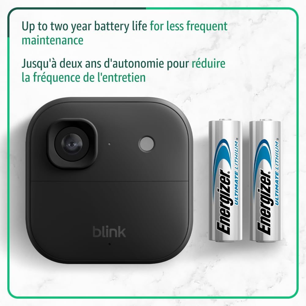 Blink Outdoor 2K+ (newest model) — Wireless smart security camera, 2K video resolution, enhanced audio, two-year battery. Required Sync Module not included — Add-On (Black) 🍁 All In One Marketplace Canada