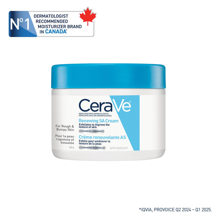 CeraVe Salicylic Acid Cream, Renewing SA Body Cream for Very Dry, Rough & Bumpy Skin, Psoriasis, Keratosis Pilaris, Itching & Flaking. With Lactic Acid, Hyaluronic Acid, Fragrance Free, 340g 🍁 All In One Marketplace Canada