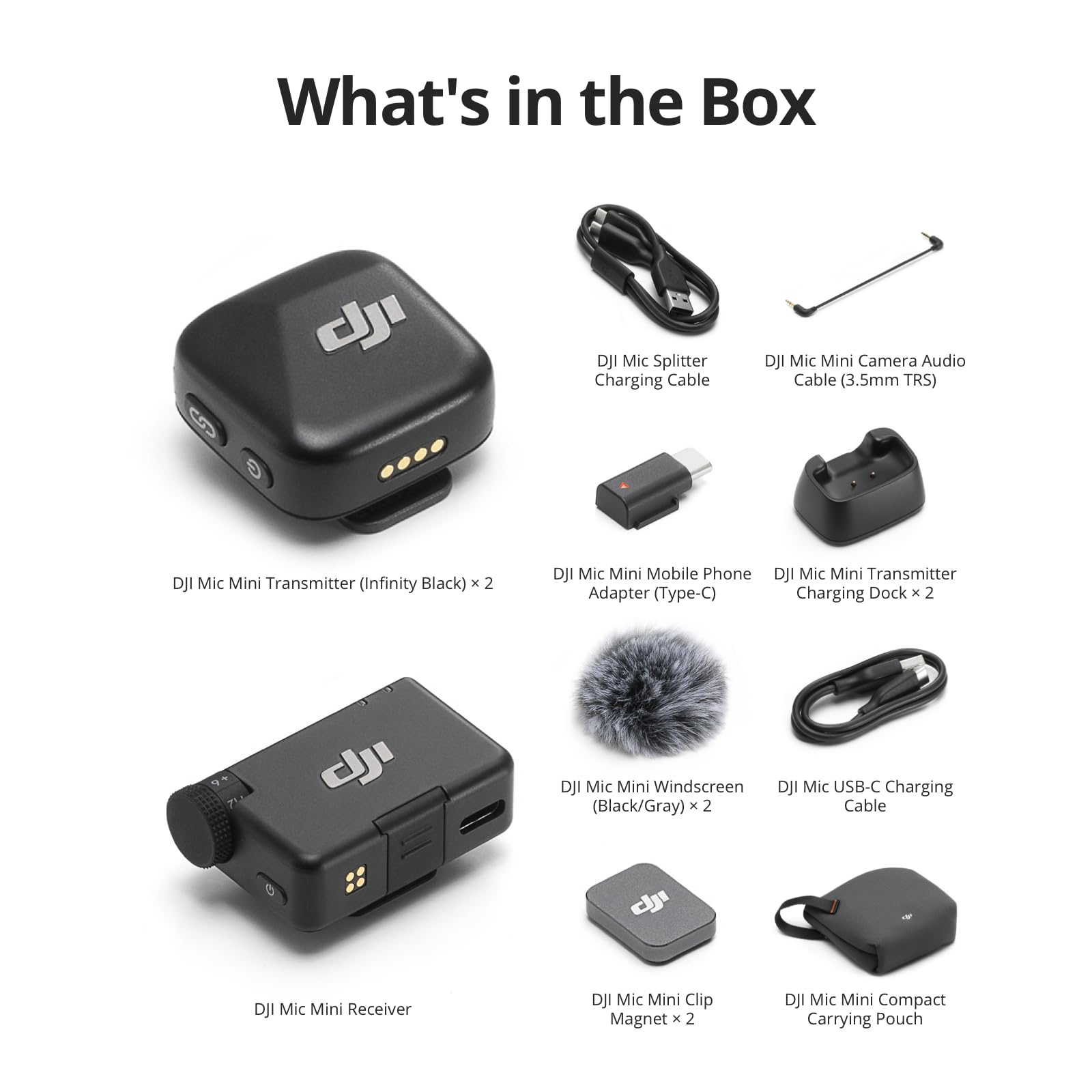 DJI Mic Mini (2 TX + 1 RX), Detail-Rich Audio, Wireless Lavalier Microphone for iPhone/Camera/Android, 2-Person Vlog, Team Production 🍁 All In One Marketplace Canada