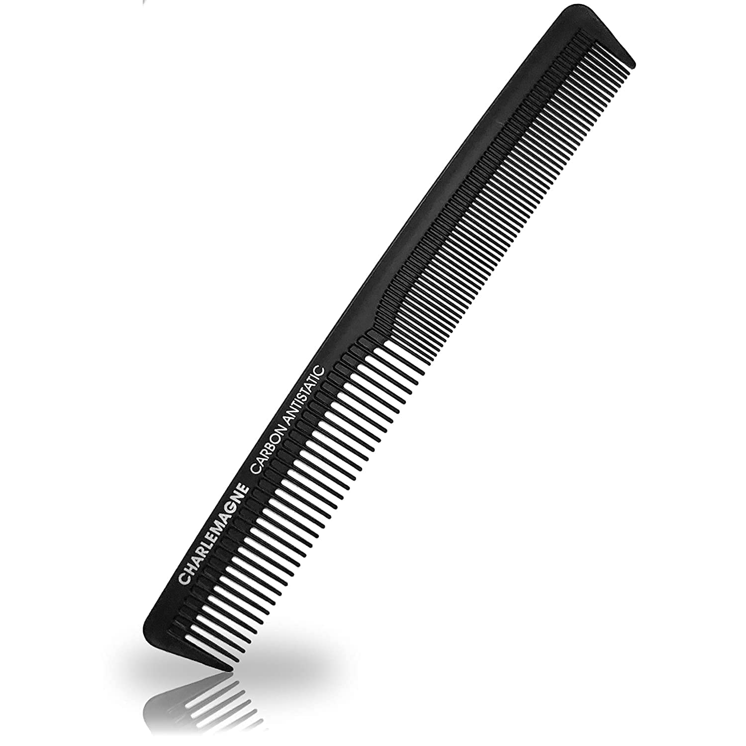 Charlemagne Carbon Fibre Hair Comb - 18 cm, Fine Tooth - Professional Barber Performance - Beard Comb for Men & Mustache Styling - Shatterproof Anti-Static Travel Groomer 🍁 All In One Marketplace Canada