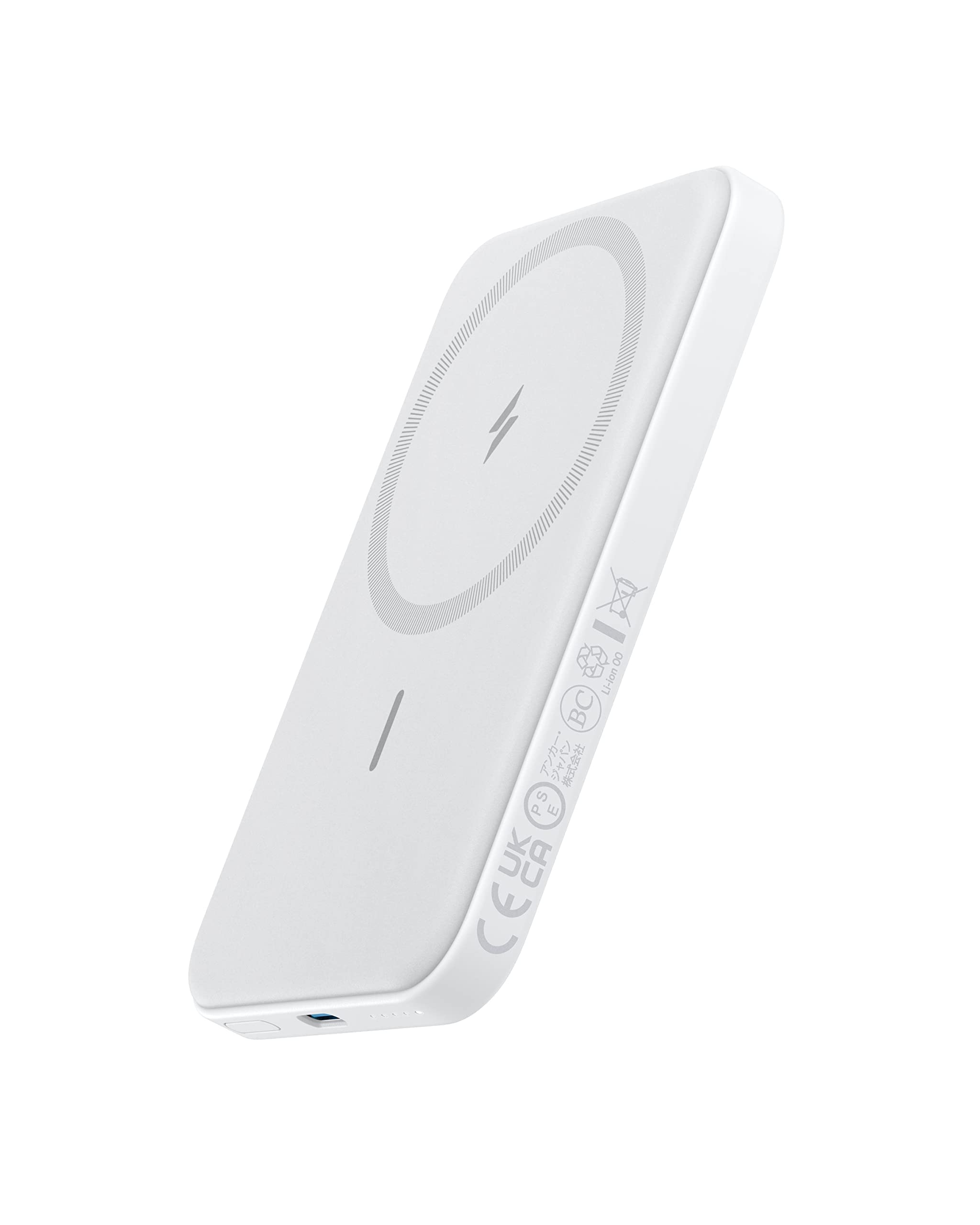Anker 621 Magnetic Portable Charger (MagGo), 5,000mAh Wireless Power Bank with USB-C Cable, Magsafe-Compatible Battery Pack for iPhone 17/16/15/14/13/12 Series (White) 🍁 All In One Marketplace Canada
