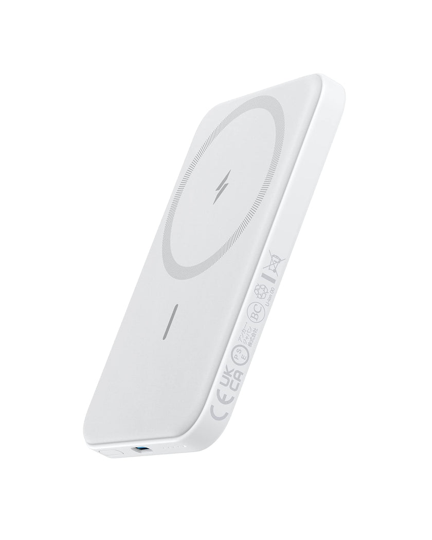 Anker 621 Magnetic Portable Charger (MagGo), 5,000mAh Wireless Power Bank with USB-C Cable, Magsafe-Compatible Battery Pack for iPhone 17/16/15/14/13/12 Series (White) 🍁 All In One Marketplace Canada