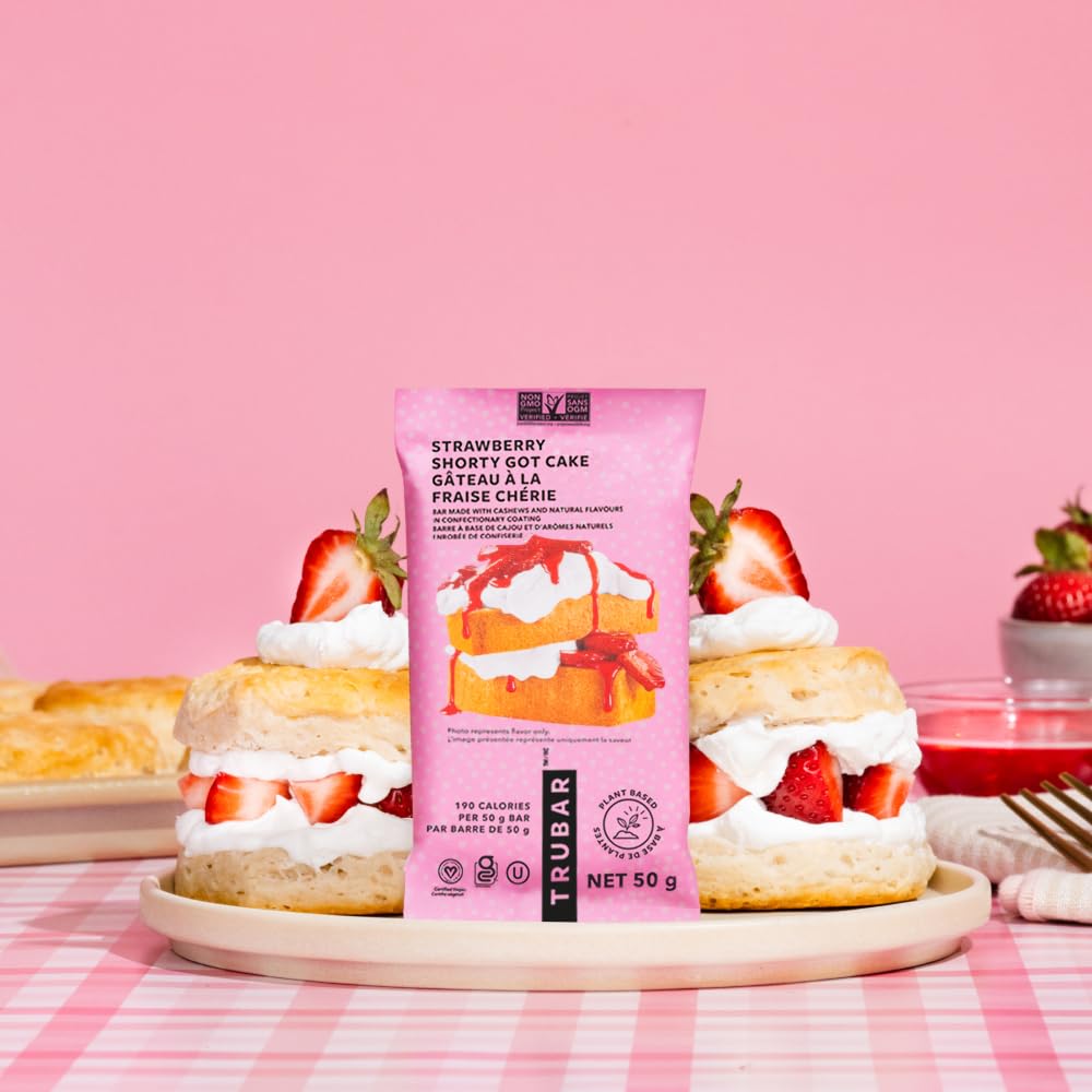 TRUBAR Vegan Protein Bar Variety Pack, Strawberry Shorty Got Cake & Whipped for Key Lime, Gluten Free, Plant Based Protein, Dairy Free, Non GMO, Soy Free, No Sugar Alcohols, 12G Protein, High Fiber, On the Go Snack Bars, 16 CT