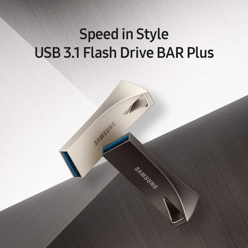 SAMSUNG BAR Plus 128GB - 400MB/s USB 3.1 Flash Drive Silver (MUF-128BE3/AM) [Canada Version] 🍁 All In One Marketplace Canada