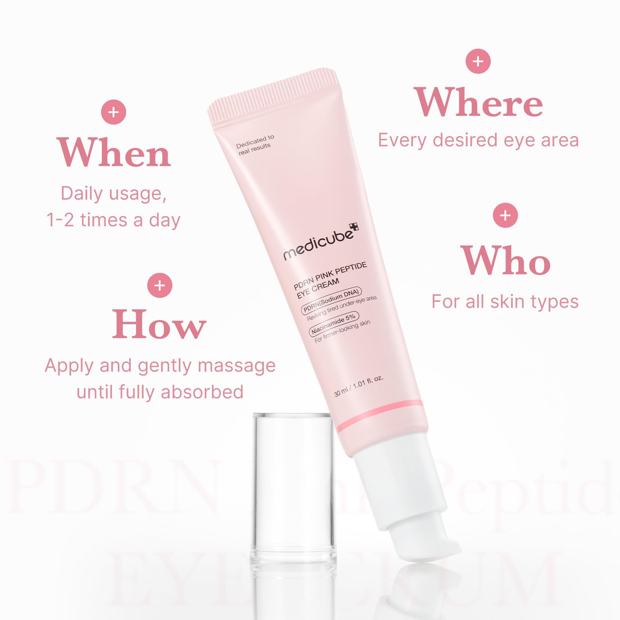 medicube Salmon DNA PDRN Pink Peptide Eye Serum with Niacinamide and 99% Purity Retinol for Fine Lines, Uneven Skin Tone, Korean Skin Care 1.01fl.oz 🍁 All In One Marketplace Canada