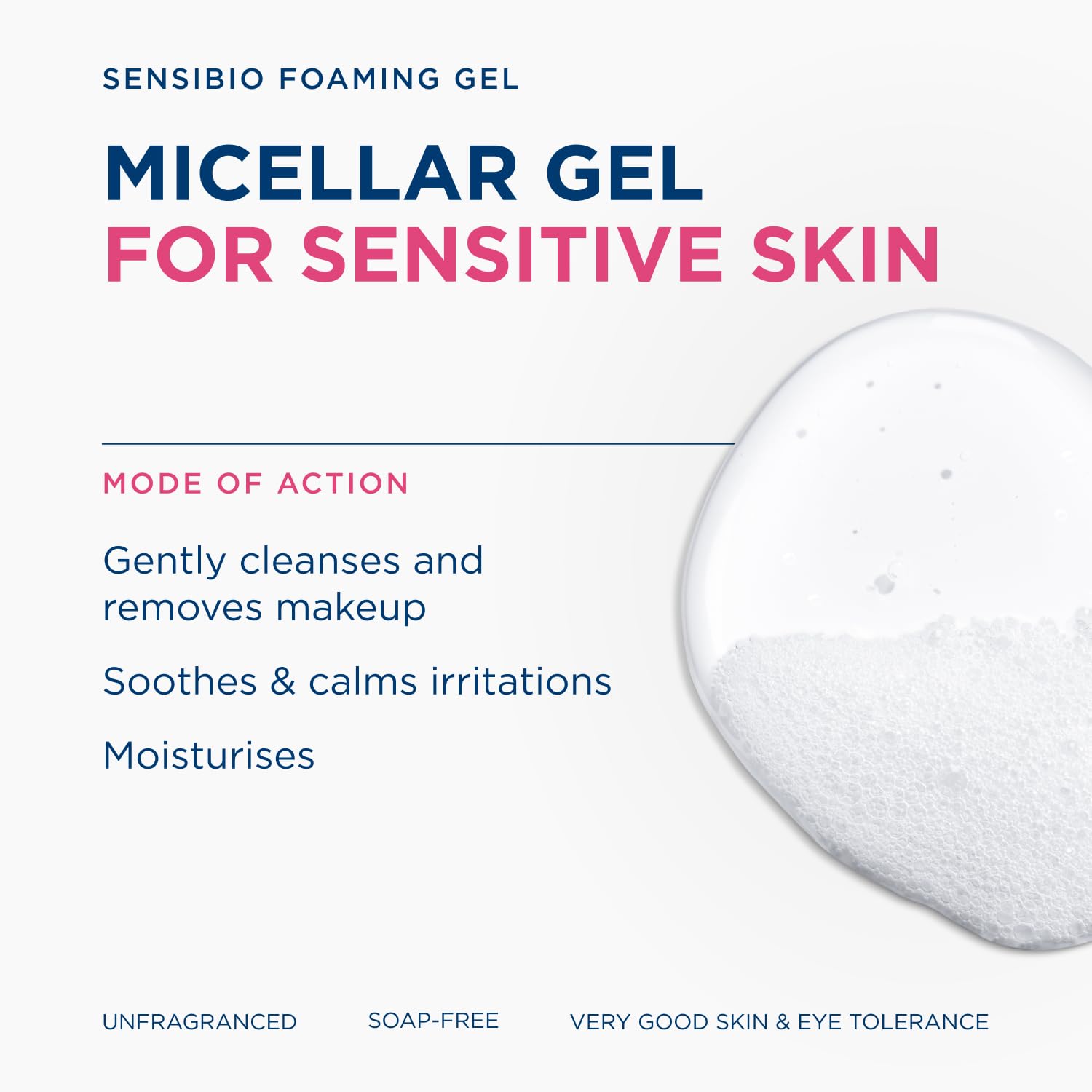 Bioderma Sensibio Foaming Gel Gentle Face Cleanser, Cleansing and Makeup Removing Refreshing Feeling for Sensitive Skin, Unscented, 16.9 Fl Oz 🍁 All In One Marketplace Canada