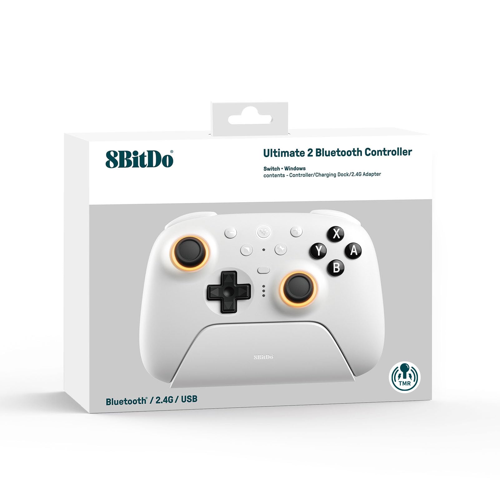 8BitDo Ultimate 2 Bluetooth Controller for Switch/Switch 2 & Windows PC, Switch Pro Controller with TMR Joysticks, Switchable Hall Effect/Tactile Triggers, Vibration and Motion Control - White 🍁 All In One Marketplace Canada