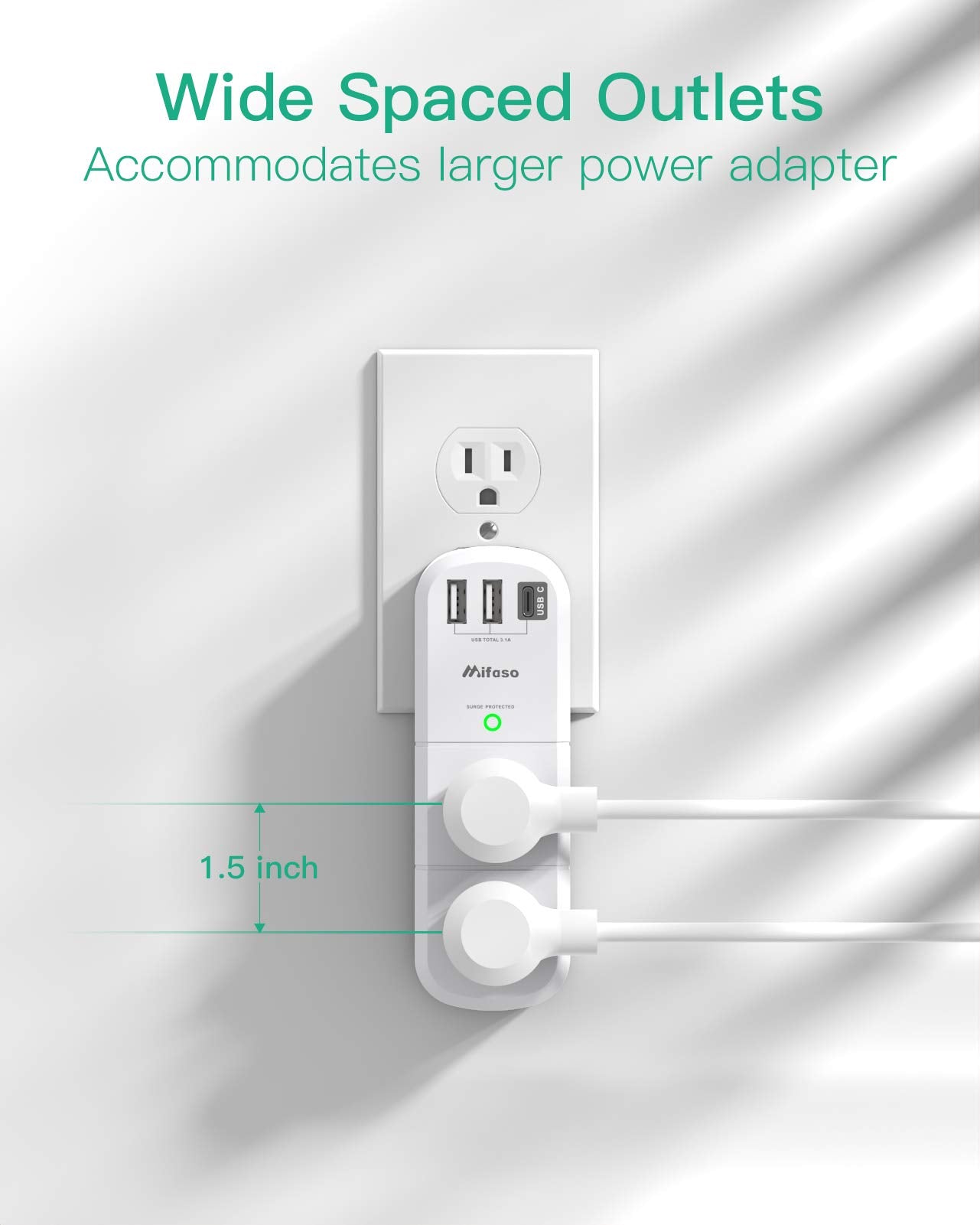 USB Outlet Extender Surge Protector - with Rotating Plug, 6 AC Multi Plug Outlet and 3 USB Ports (1 USB C), 3-Sided Swivel Power Strip with Spaced Outlet Splitter for Home, Office, Travel 🍁 All In One Marketplace Canada
