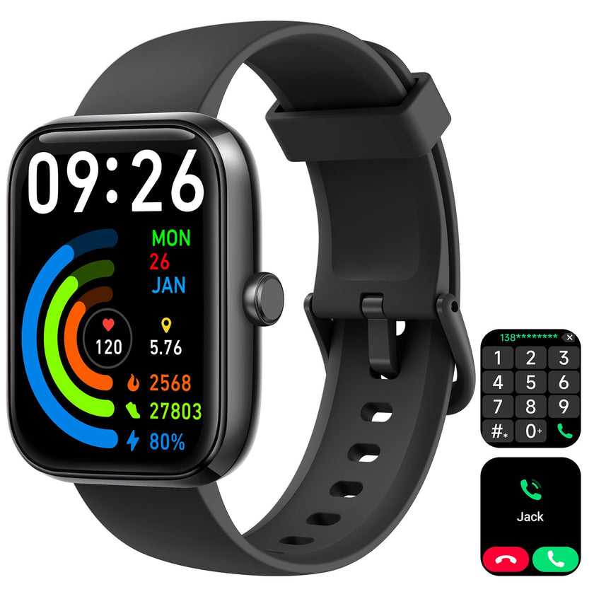 Smart Watch for Men Women with Bluetooth Call, Alexa Built-in, Heart Rate & Sleep Monitor, 1.83