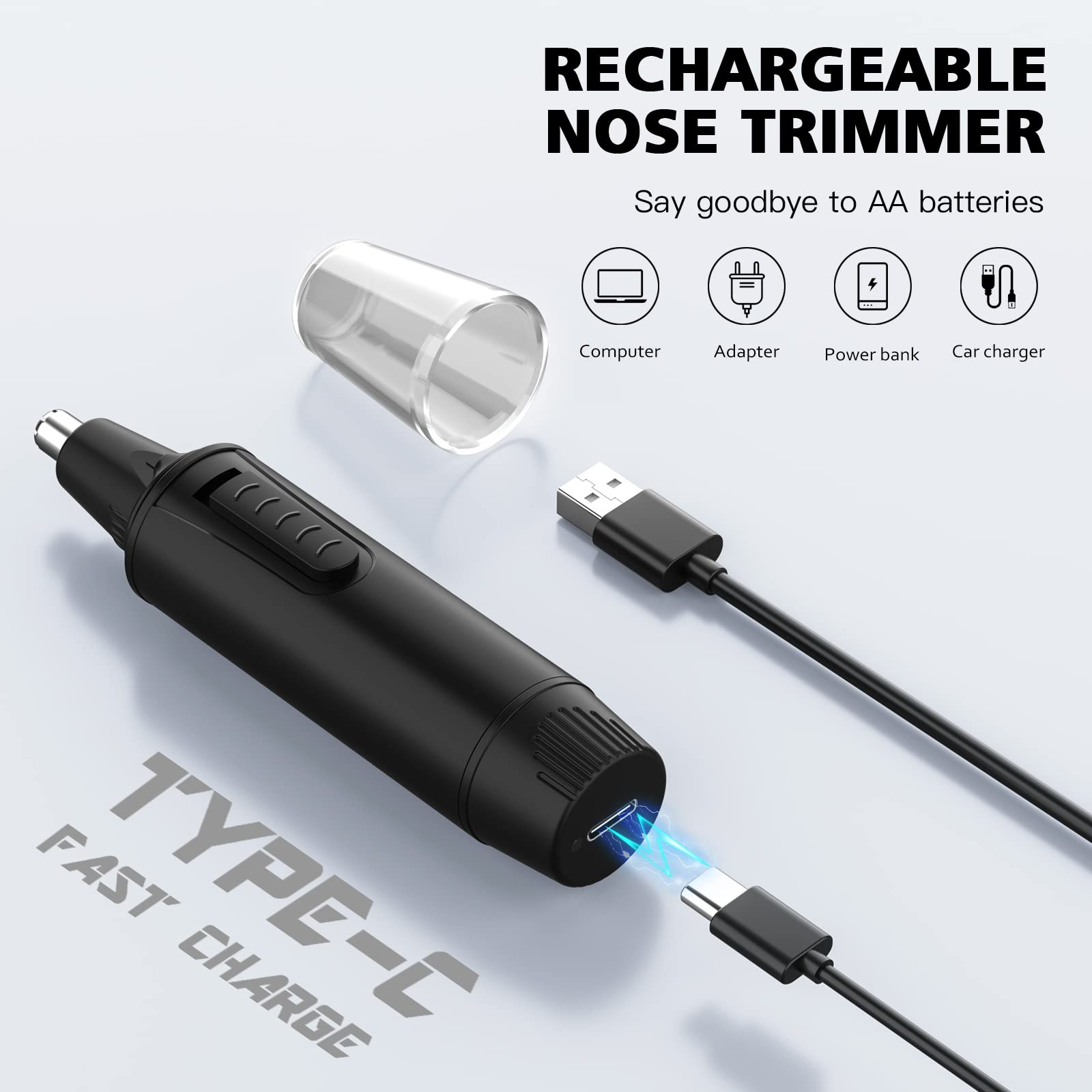 Nose Hair Trimmers for Men and Women-Rechargeable Ear Hair Trimmer-7IN1 Professional Painless Nose Clipper Eyebrow & Facial Hair Trimmer-IPX7 Waterproof Dual Edge Blades for Easy Cleansing-Black 🍁 All In One Marketplace Canada