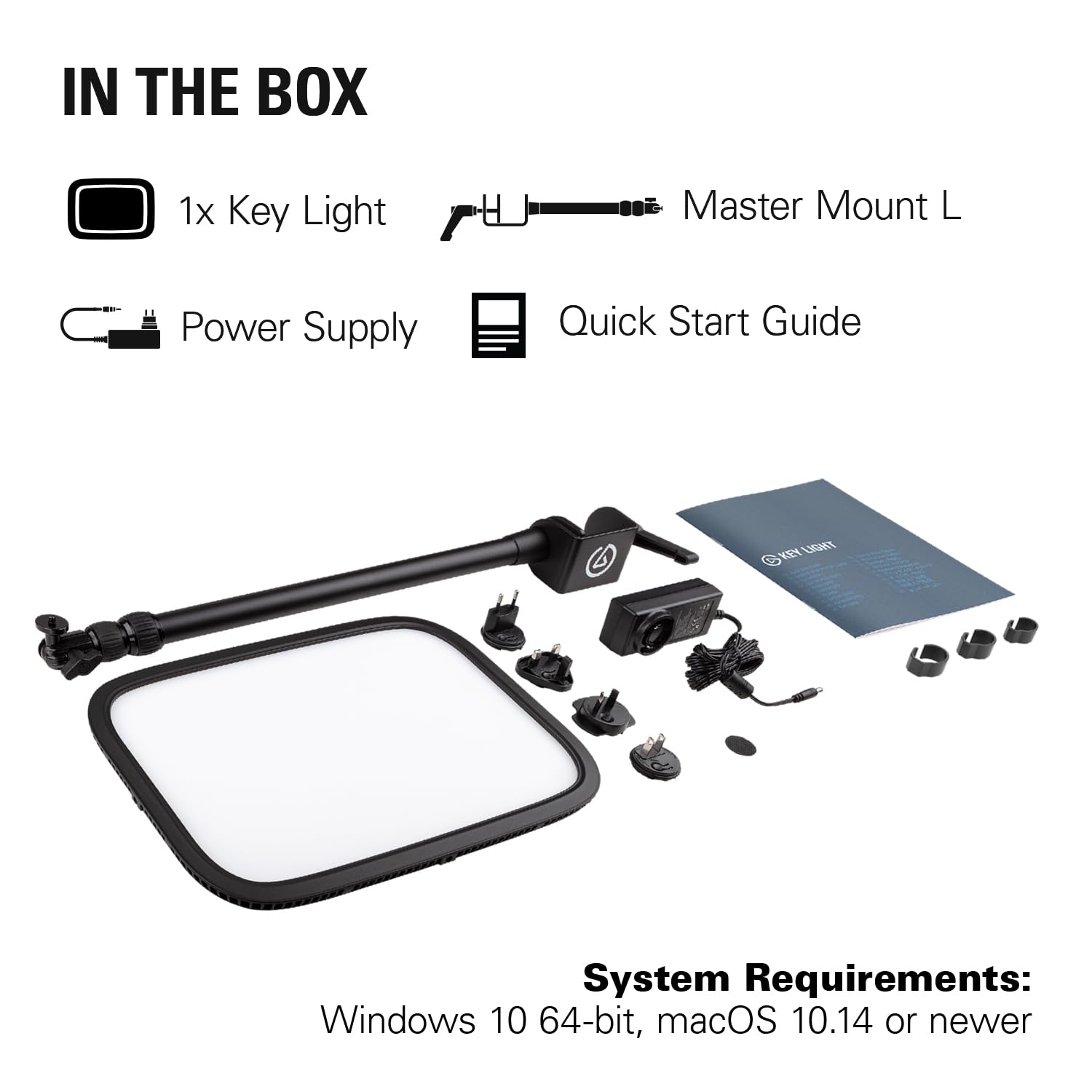 Elgato Key Light, Professional 2800 Lumens Studio with Desk Clamp for Streaming, Recording and Video Conferencing, Temperature and Brightness App-Adjustable on Mac, PC, iOS, Android, Wi-Fi 🍁 All In One Marketplace Canada