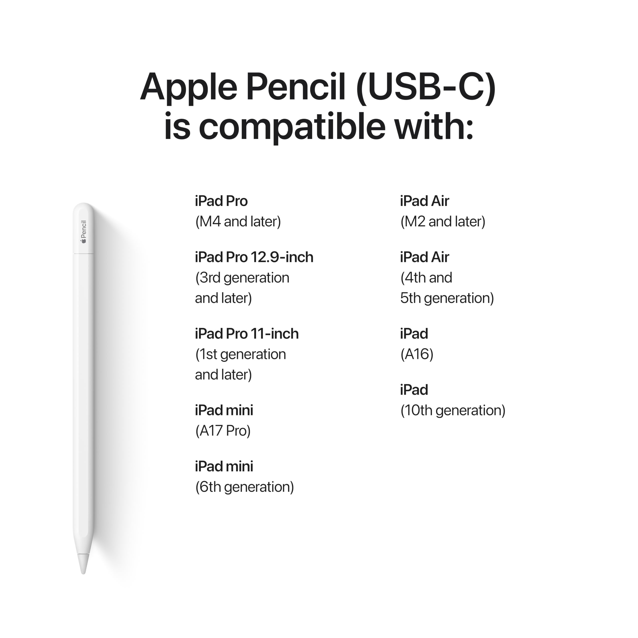 Apple Pencil (USB-C): Device Compatibility Check Required - Pixel-Perfect Precision, Tilt Sensitivity, Perfect for Note-Taking, Drawing, and Signing Documents. Charges and Pairs with USB-C 🍁 All In One Marketplace Canada