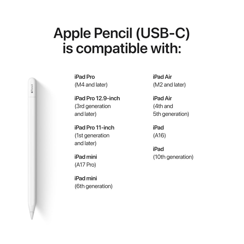 Apple Pencil (USB-C): Device Compatibility Check Required - Pixel-Perfect Precision, Tilt Sensitivity, Perfect for Note-Taking, Drawing, and Signing Documents. Charges and Pairs with USB-C 🍁 All In One Marketplace Canada