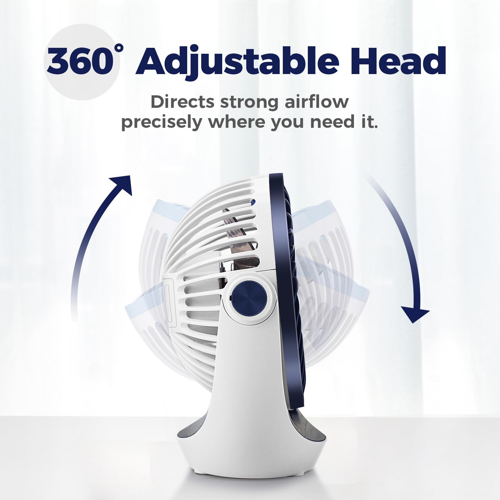 OCOOPA Small USB Desk Fan Table Fan 5'' with Strong Airflow & Quiet Operation, Portable Cooling Mini Fan 3 Speed, 360°Rotatable Head for Home Office Bedroom Desktop 🍁 All In One Marketplace Canada