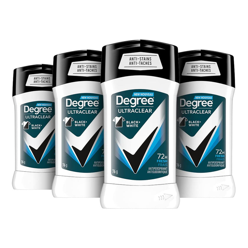 Degree Men UltraClear Antiperspirant Deodorant, Fresh, 72-Hour Sweat & Odour Protection With MotionSense Technology, 76g, Pack of 4 🍁 All In One Marketplace Canada