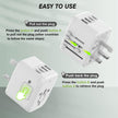 VYLEE Universal International Power Travel Plug Adapter, 5 in 1 European Travel Plug Adapter W/ 3.5A 2xUSB-A and 2xUSB C Wall Charger and Worldwide AC Outlet for Europe USA UK AUS Asia (White) 🍁 All In One Marketplace Canada