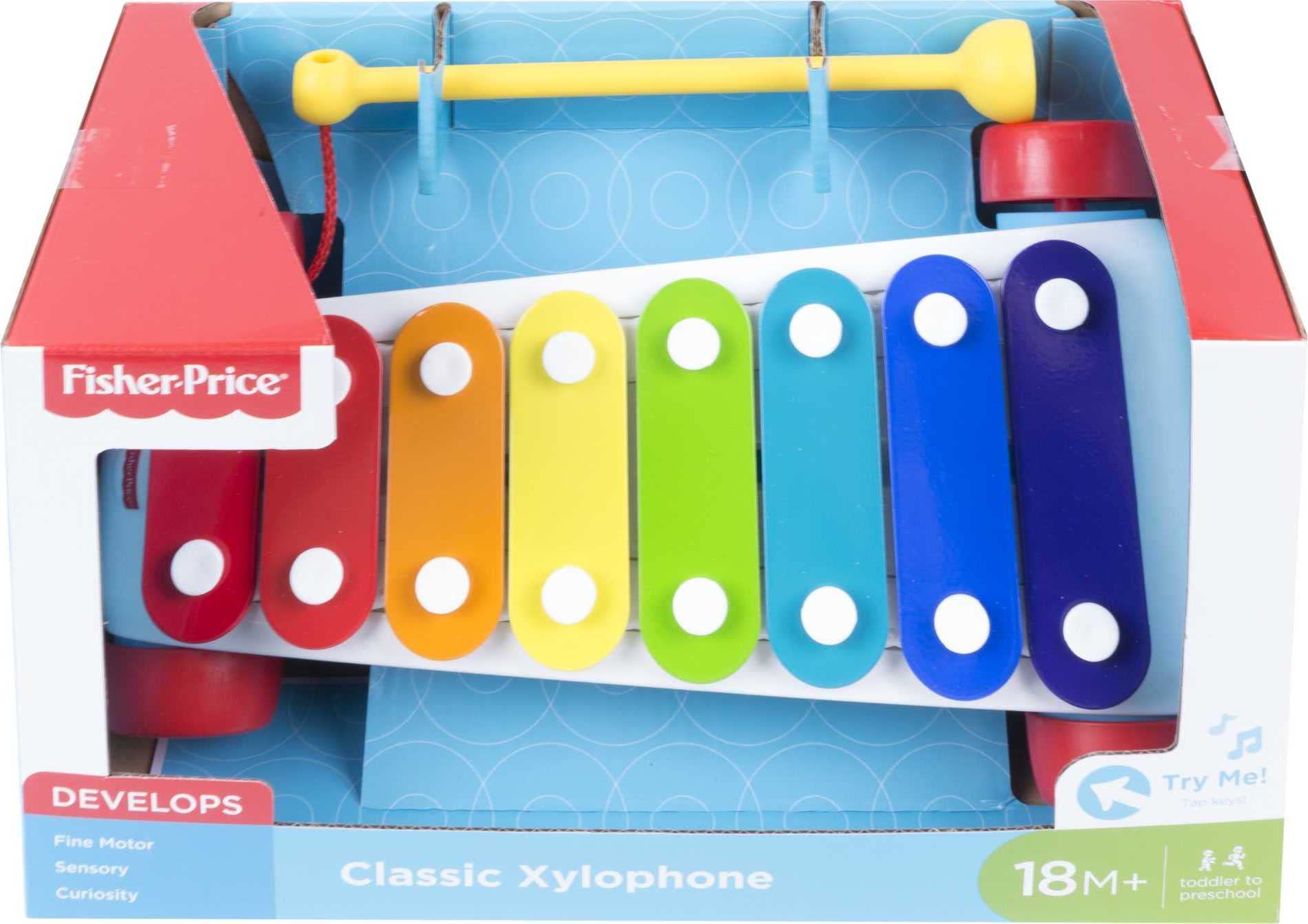 Fisher-Price Toddler Pull Toy, Classic Xylophone Pretend Musical Instrument with Mallet for Preschool Kids Ages 18+ Months 🍁 All In One Marketplace Canada