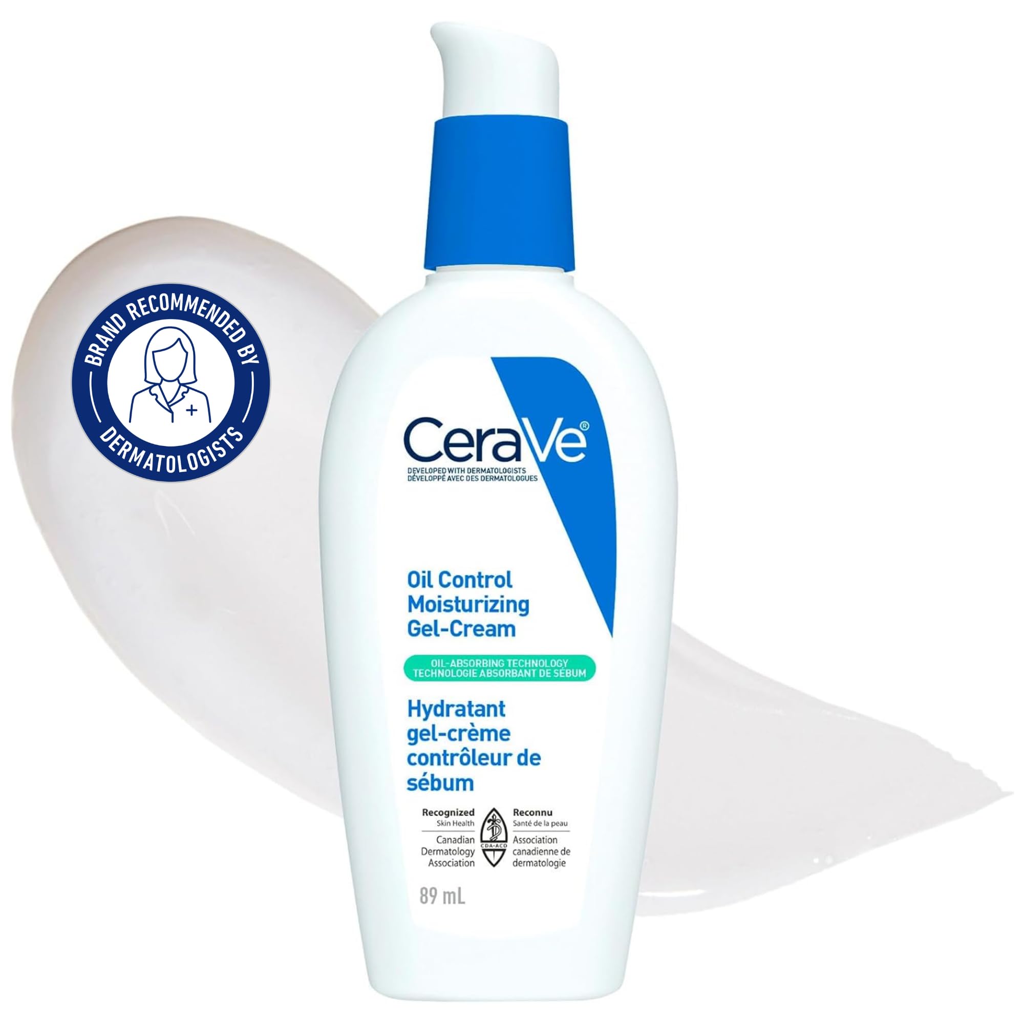 CeraVe Oil Control Moisturizing Gel-Cream for Oily & Combination Skin, 48H Hydration & 8H Shine Control, Non-Greasy, Matte Finish with Ceramides, Hyaluronic Acid & Niacinamide, Fragrance-Free, 89mL 🍁 All In One Marketplace Canada